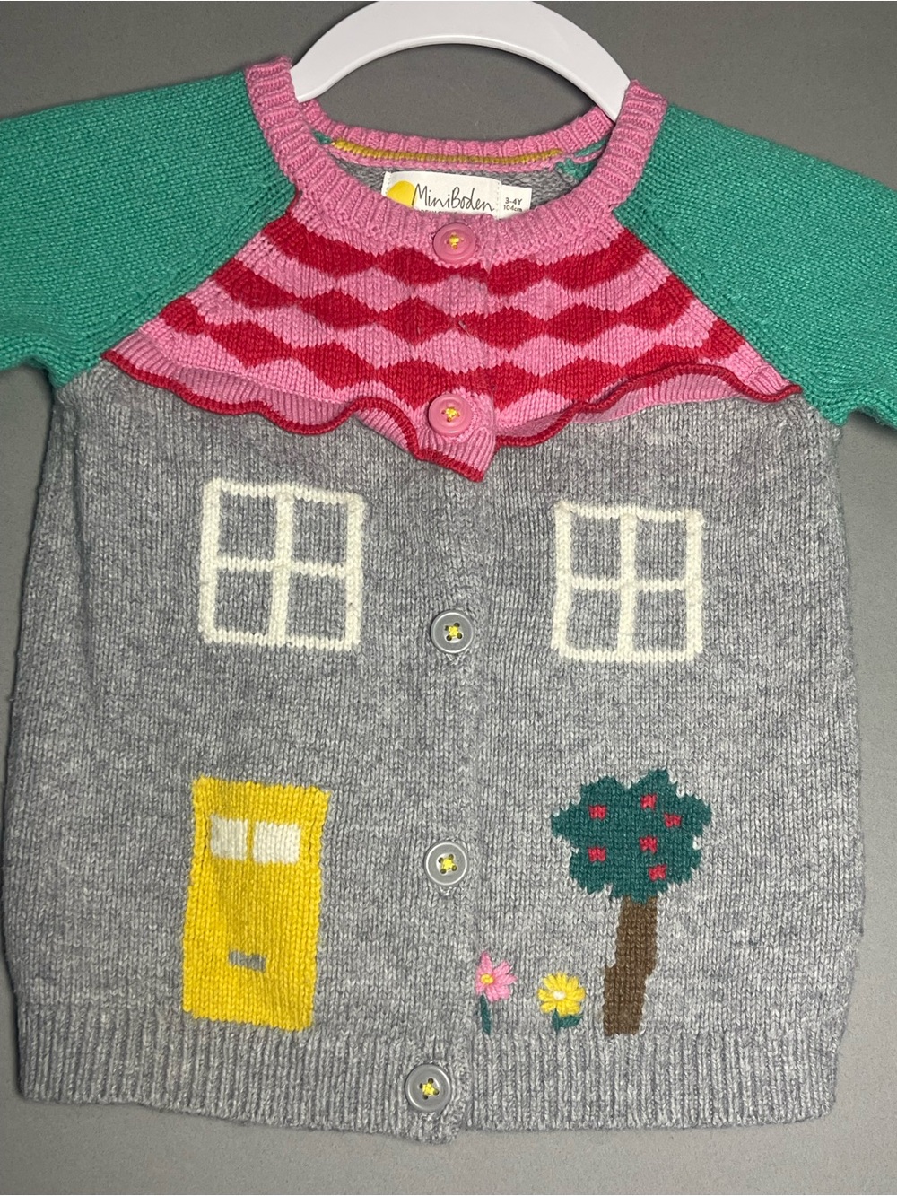 Mini Boden Girls 3-4Y Whimsical Knit Cardigan Sweater